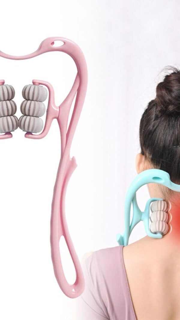 6 Wheel Pressure Point Neck Massager | Manual Pressure Point Roller for Deep Tissue Relief | Lightweight Roller for Stress & Tension Relief - Image 4