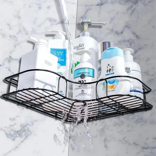 Metal Corner Rack For Bathroom | Bathroom Metal Shelf Organizer | Storage Rack Corner Frame Shampoo Storage Holder - Image 6