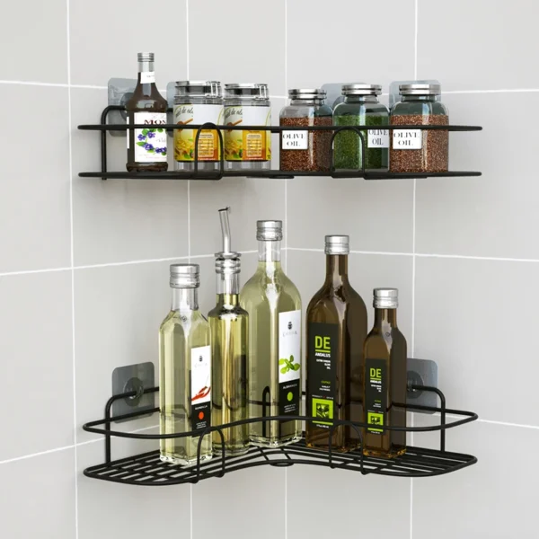 Metal Corner Rack For Bathroom | Bathroom Metal Shelf Organizer | Storage Rack Corner Frame Shampoo Storage Holder - Image 7