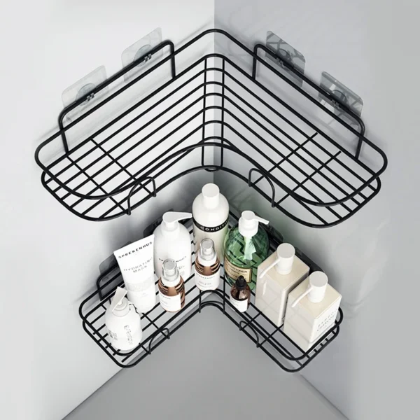 Metal Corner Rack For Bathroom | Bathroom Metal Shelf Organizer | Storage Rack Corner Frame Shampoo Storage Holder - Image 5
