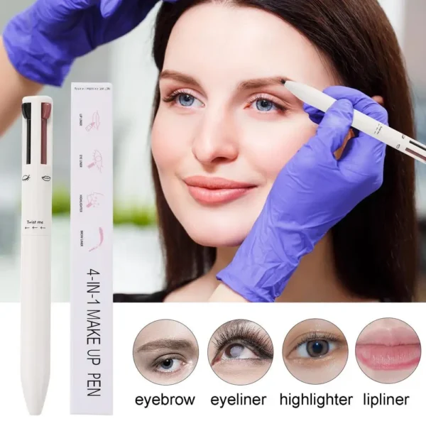 All-in-One Waterproof Eyebrow Pen | Waterproof 4-in-1 Brow Pen |  Waterproof Makeup Pen for Defined