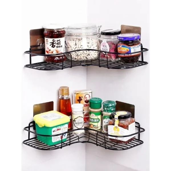 Metal Corner Rack For Bathroom | Bathroom Metal Shelf Organizer | Storage Rack Corner Frame Shampoo Storage Holder - Image 4