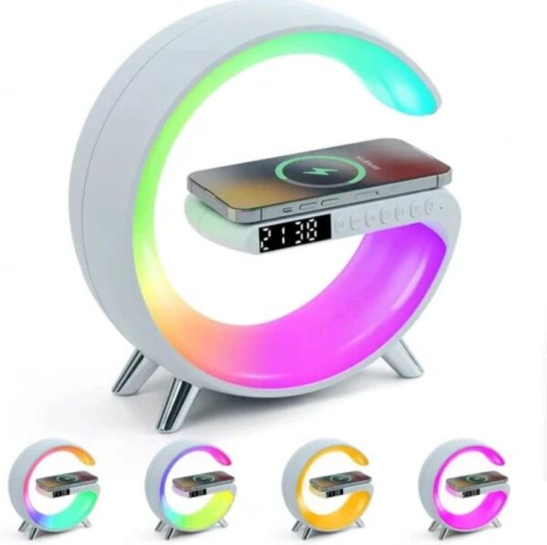 G-Shape Bluetooth Speaker | G11-Multifunctional Lamp | Digital Alarm Clock | Wireless Charging Memory Card Supported - Image 4