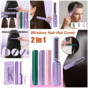 Hair Styling Brush | Versatile Hair Styling Brush | 2-in-1 Curler & Straightener Comb