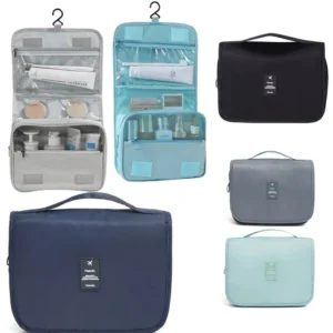 Hanging Travel Toiletry Bag | Waterproof Travel Makeup Cosmetic Organizer | Clear Waterproof Cosmetic Bag