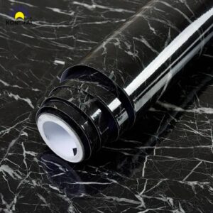 Self Adhesive Black Marble Sheet for Kitchen | Waterproof Self-Adhesive Black Marble Sheet for Kitchen | Durable Vinyl for Countertop & Wall Makeovers