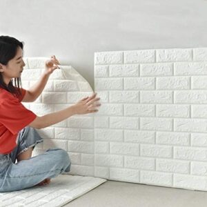 3d Wall Stickers Faux Brick White Brick | Home Decor Waterproof Self Adhesive Wallpaper