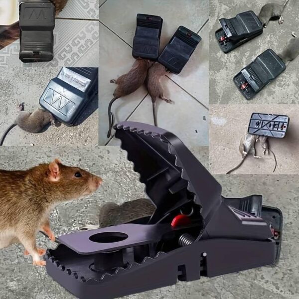 Best Seller – Automatic Spring Mouse Trap | Reusable Plastic Rat & Mice Catcher (Black) |  Quick-Snap Spring Trap for Mice & Rats - Image 2