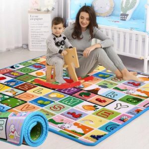 Reversible Baby Crawling Mat | Double-Sided Waterproof Foam Play Mat for Floor Activities | Non-Toxic Reversible Foam Mat for Baby Crawling