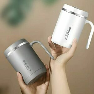 Stainless Steel Coffee Mug | Insulated and Travel-Ready |  Insulated Coffee Mug With Handle | Premium Clear Cap Mug With Lid For Coffeemilk 500 Ml