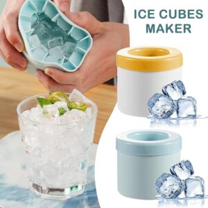 Silicone Ice Cube Maker with Built-In Ice Bucket | Ideal for Home, Camping & Parties | Perfect for Mini Fridges & Outdoor Use