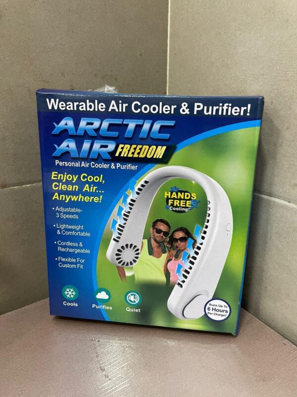 Wearable 3-Speed Neck Fan | USB Rechargeable Personal Cooler for Indoor & Outdoor Use |  3-Speed Cooling for Sports, Travel, and Home Use - Image 3