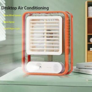 Portable Desktop Air Conditioner Fan | USB Mini Air Cooler Fan | Water Cooling Fan With 3 Speed Spray | Humidifier Purifier For Car & Home