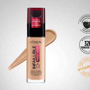 L’Oréal Paris Infallible 32H Fresh Wear Foundation - Waterproof & Longwear with Vitamin C