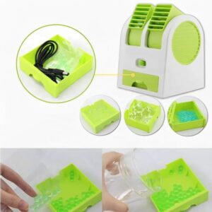 Portable Mini Ac Air Cooler – Usb & Battery Operated | Dual Blower With Ice Tray | Blade-less Cooling Fan