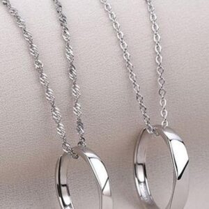 Silver Ring Pendant Set of 2 – Elegant Jewelry for Women – Perfect Gift Idea