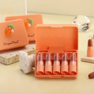 Dragon Ranee 5 Pcs Carrot Mini Lipstick Set | Long-Lasting Waterproof Lipstick | Random Colors
