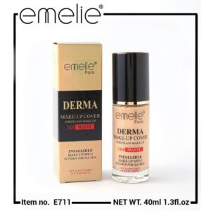 Emelie Derma Makeup Cover Foundation – Shade 02 | Full Coverage | Long-Lasting Matte Finish | Professional Waterproof Foundation