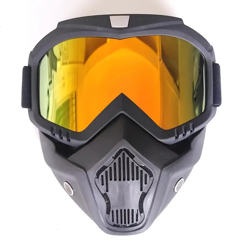 Motorcycle Goggles with Removable Full Face Mask | Detachable Riding Glasses for Dirt Bike, ATV, Motocross, and Off-Road | Random Glass Shade - Image 3