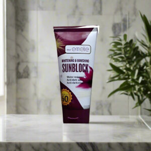Emelie Sunblock SPF 60 – 100 ml | Advanced UVA/UVB Protection | Oil-Free, Non-Greasy & Whitening Formula