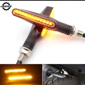 Pack of 1 Pair (2 Pcs) Audi Flow Style LED Motorcycle Turn Signals – Amber Indicator Lights
