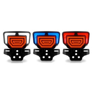 Motorcycle Fancy LED Tail Light | Dynamic Scanning Brake & Turn Signal Light with Breathing DRL | For 70cc & 125cc Bikes
