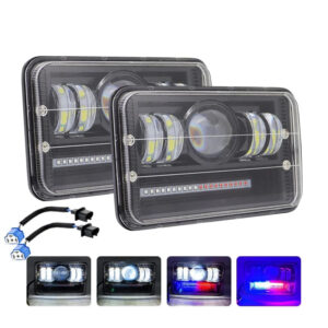 LED Headlight 6×4 (Square LED Light 4×6) – Universal Motorcycle Headlight for CG125 & 70cc Bikes | SOS Flash Pattern