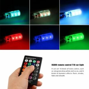 SMD LED Car Parking Light Bulbs (Pair) | Multicolor Remote Control Parking Lights | Universal Fit for Cars & Bikes
