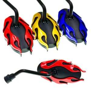 1 Pair Universal Motorcycle Side Rear View Mirrors | Back Side Mirrors for Honda, Yamaha, Suzuki, Kawasaki, Dirt Bikes, TaoTao, Lifan (Random Color)