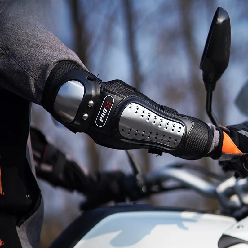 4 Pcs Motorcycle Elbow & Knee Pads for Men | Stainless Steel Off-Road Protective Gear | Anti-Fall Riding Armor for Motorbike & Motocross - Image 3