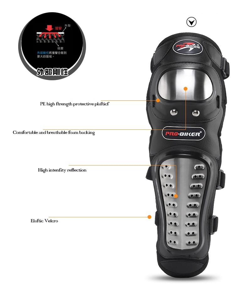 4 Pcs Motorcycle Elbow & Knee Pads for Men | Stainless Steel Off-Road Protective Gear | Anti-Fall Riding Armor for Motorbike & Motocross - Image 9