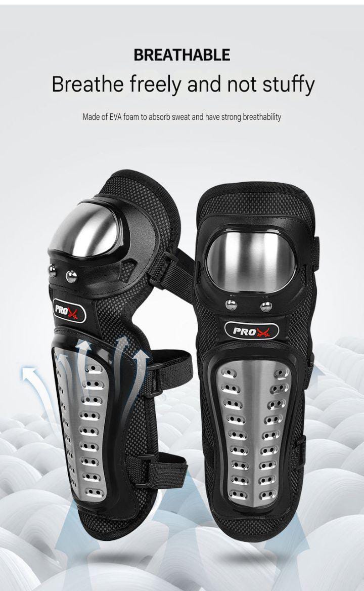 4 Pcs Motorcycle Elbow & Knee Pads for Men | Stainless Steel Off-Road Protective Gear | Anti-Fall Riding Armor for Motorbike & Motocross - Image 12
