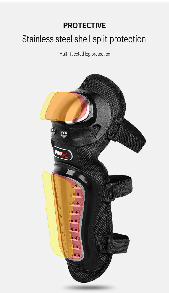 4 Pcs Motorcycle Elbow & Knee Pads for Men | Stainless Steel Off-Road Protective Gear | Anti-Fall Riding Armor for Motorbike & Motocross - Image 13