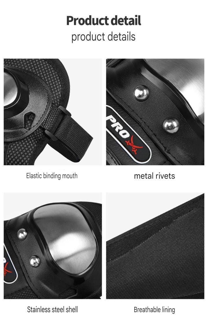 4 Pcs Motorcycle Elbow & Knee Pads for Men | Stainless Steel Off-Road Protective Gear | Anti-Fall Riding Armor for Motorbike & Motocross - Image 20