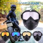 Motorcycle Goggles with Removable Full Face Mask | Detachable Riding Glasses for Dirt Bike, ATV, Motocross, and Off-Road | Random Glass Shade
