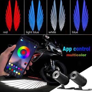 Bluetooth Controlled Angel Wing Multicolor Light | Universal RGB Decorative LED Light for All Bikes & Cars – App Control Neon Effect Light
