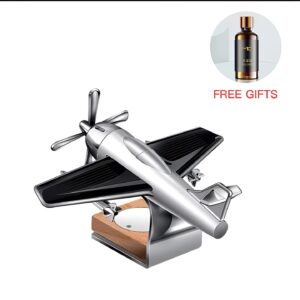 Solar Powered Airplane Car Air Freshener | Dashboard Spinning Aircraft Model | Solar Energy Car Decoration Perfume Diffuser (Random Color)