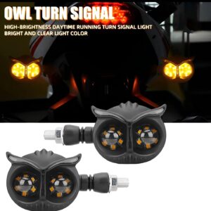 Pack of 4 Owl Style Dual Color LED Motorcycle Headlights & Turn Signal Fog Lamps | Universal Fit for All Bikes (Random Color)