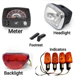 CD70 & China 70cc Complete Bike Parts Set | Meter, Headlight, Backlight, Indicators & Footrest Kit | Universal Motorcycle Body Accessories