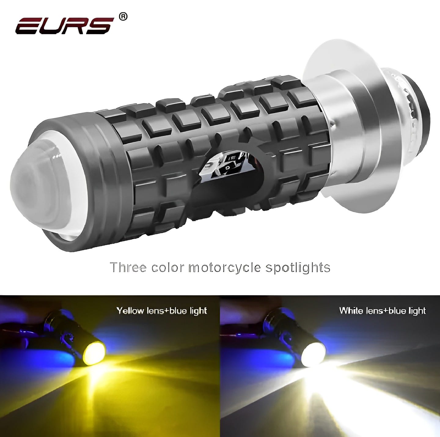 5 Function Bike LED Headlight Bulb | Police Flash Red, Blue, White & Yellow Light | Universal 12V Headlamp for CD70, CG125 & All Motorbikes - Image 5