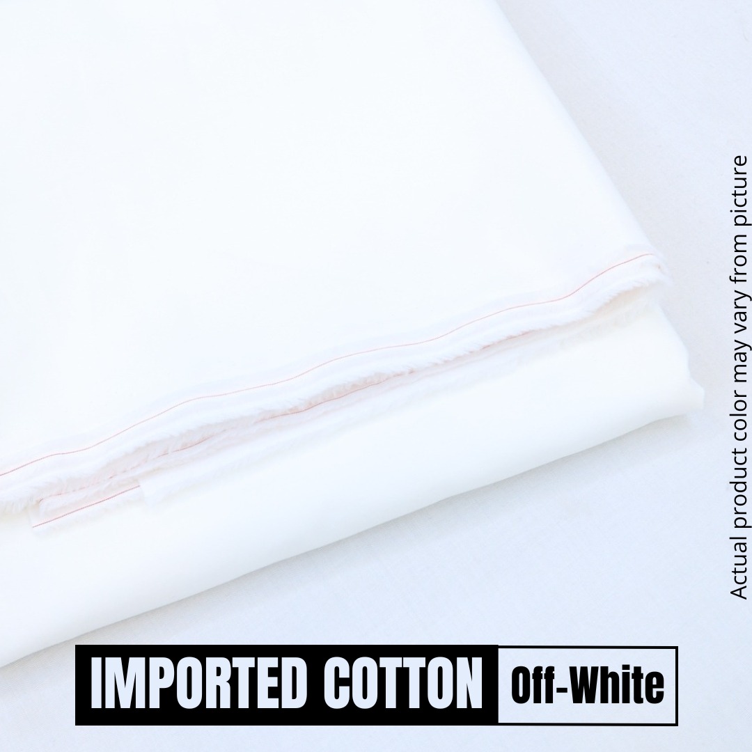 2 Piece OFF WHITE Unstitched Fabric for Men | Premium Gents Cotton Suit | Soft & Breathable Summer Wear - Image 6