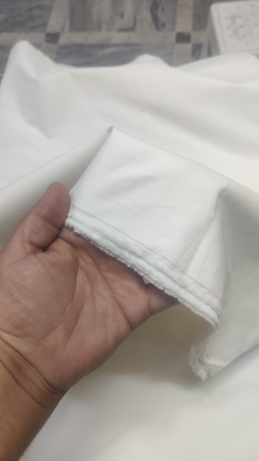 2 Piece OFF WHITE Unstitched Fabric for Men | Premium Gents Cotton Suit | Soft & Breathable Summer Wear - Image 5