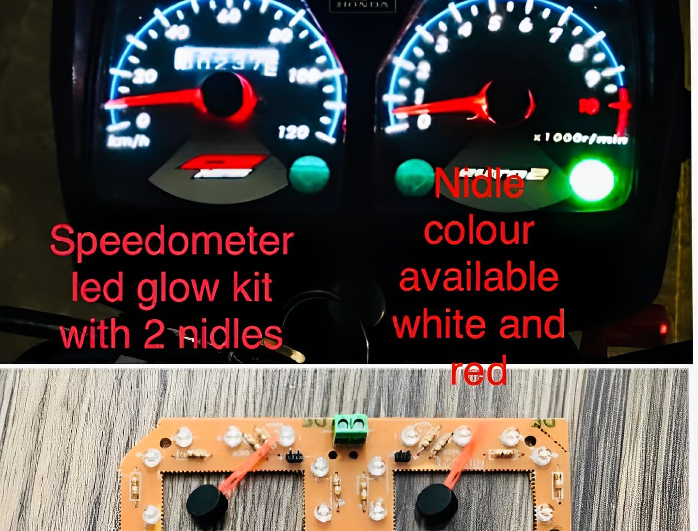 Honda CG125 LED Glowing Speedometer Kit with Red Needle | Meter LED Light Upgrade for 125cc Bikes | Stylish Dashboard Glow Kit - Image 4