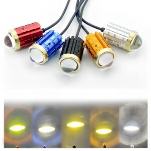 Mini 4-Function Driving Fog Light for All Motorcycles, Cars & Jeeps | White, Yellow, Combo & Flasher Lens Projector | Universal Auxiliary Light (Random Color)
