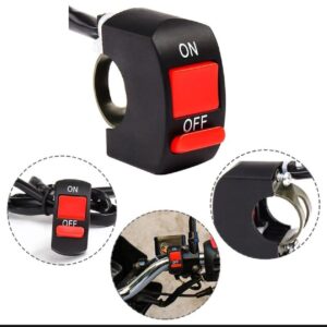 Universal Motorcycle Handlebar On/Off Switch with External Button | Durable Waterproof Bike Control Switch