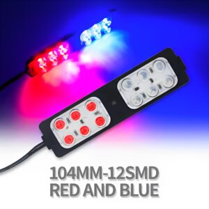 Red & Blue Flasher Light + Dolphin Light | Universal Emergency Strobe Light for Cars & Motorcycles | Super Bright Police Style Warning Light