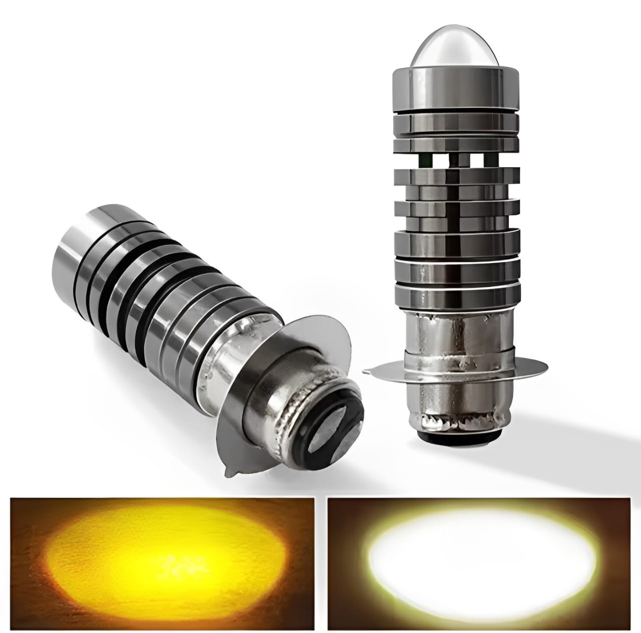 Super Bright Bike LED Headlight & Fog Light Bulb | Dual Function White & Yellow for Motorcycle