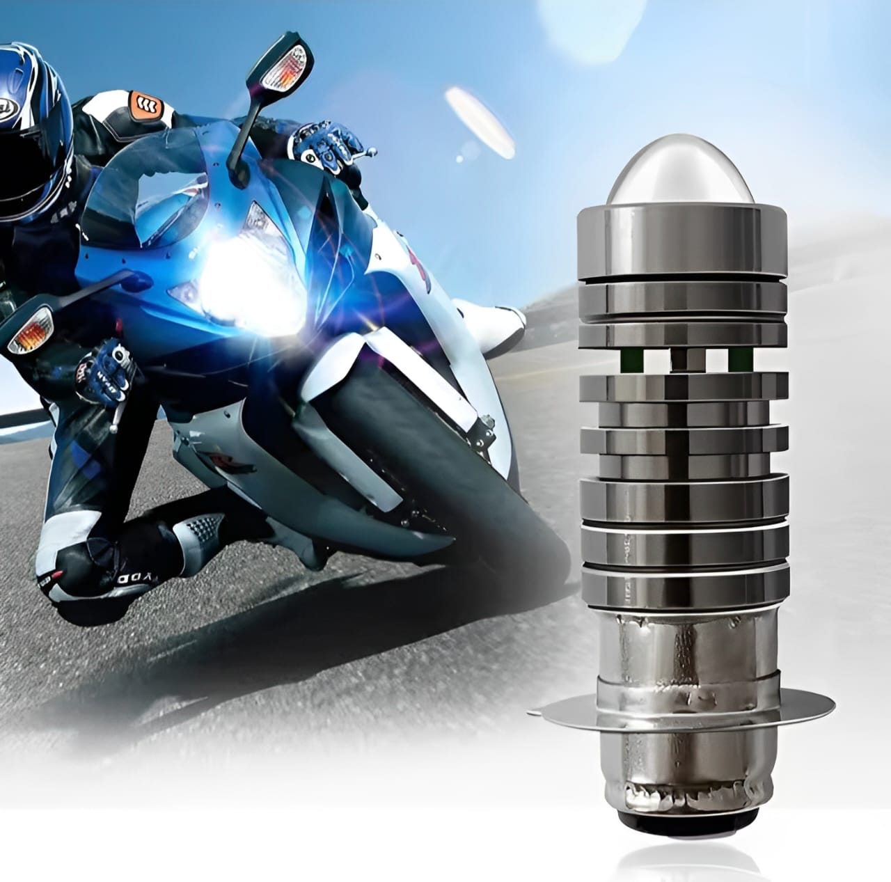 Super Bright Bike LED Headlight & Fog Light Bulb | Dual Function White & Yellow for Motorcycle - Image 4