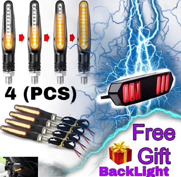 Set of 4 Fancy Motorcycle Indicators + Free Backlight | Universal Fit ...
