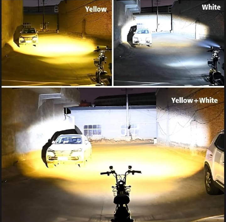 Motorcycle Robot Dual Colour LED Work & Driving Lights | 5000K–6500K Two-Color Headlights & Fog Lamps - Image 5